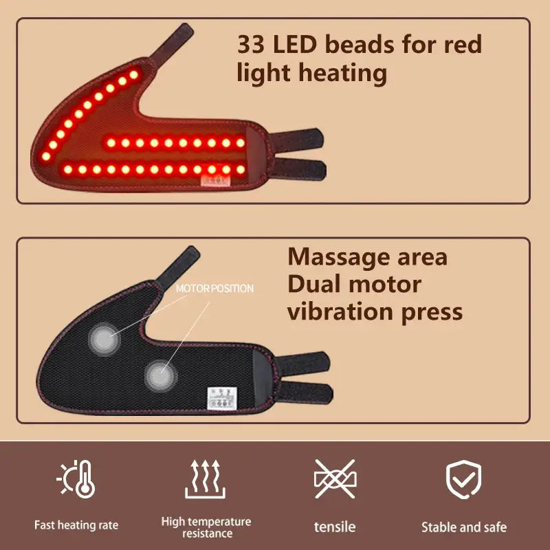 660nm Red Light Heating Toe Wrap Vibration Massager Warm Cover Instep Post Workout Relax Home Leisure Relieve Fatigue