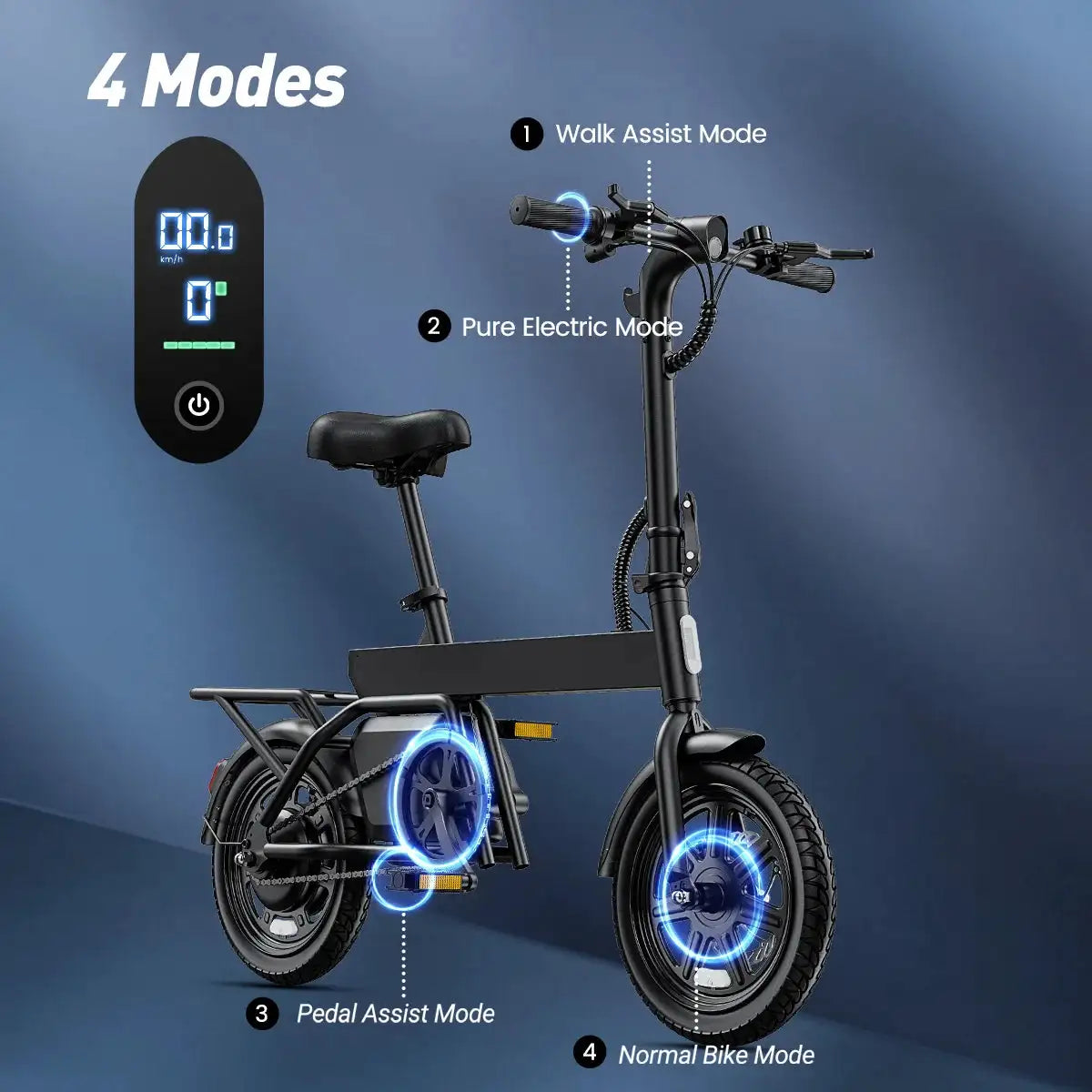 DYU B20 MINI 14 Inch Folding Electric Bike 500W Peak Motor 36V 7.8Ah Removable Battery 20MPH Urban Commuter E-Bike