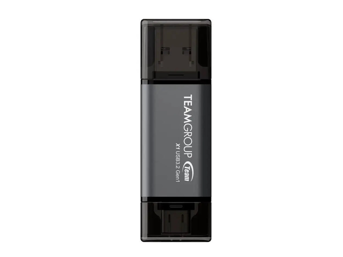 Team 256GB X1 USB 3.2 Gen1 2-in-1 Type-A and Type-C Flash Drives, Speed Up to 100MB/s (TX13256GB01)