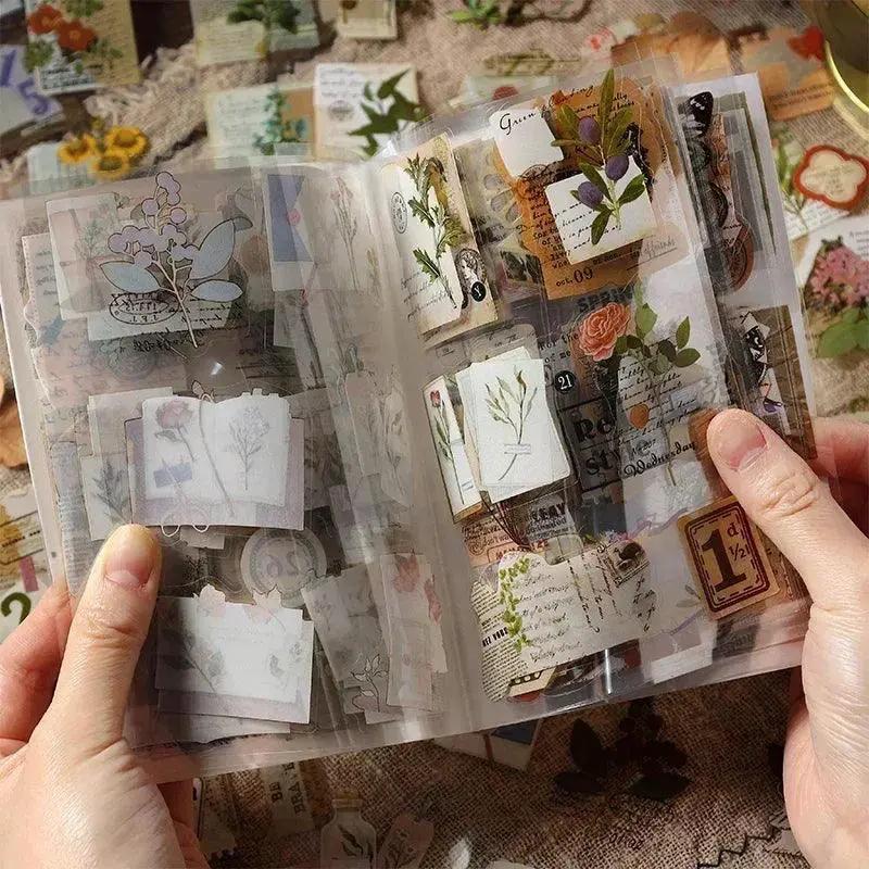 Vintage Floral Sticker Book for DIY Scrapbooking Joy