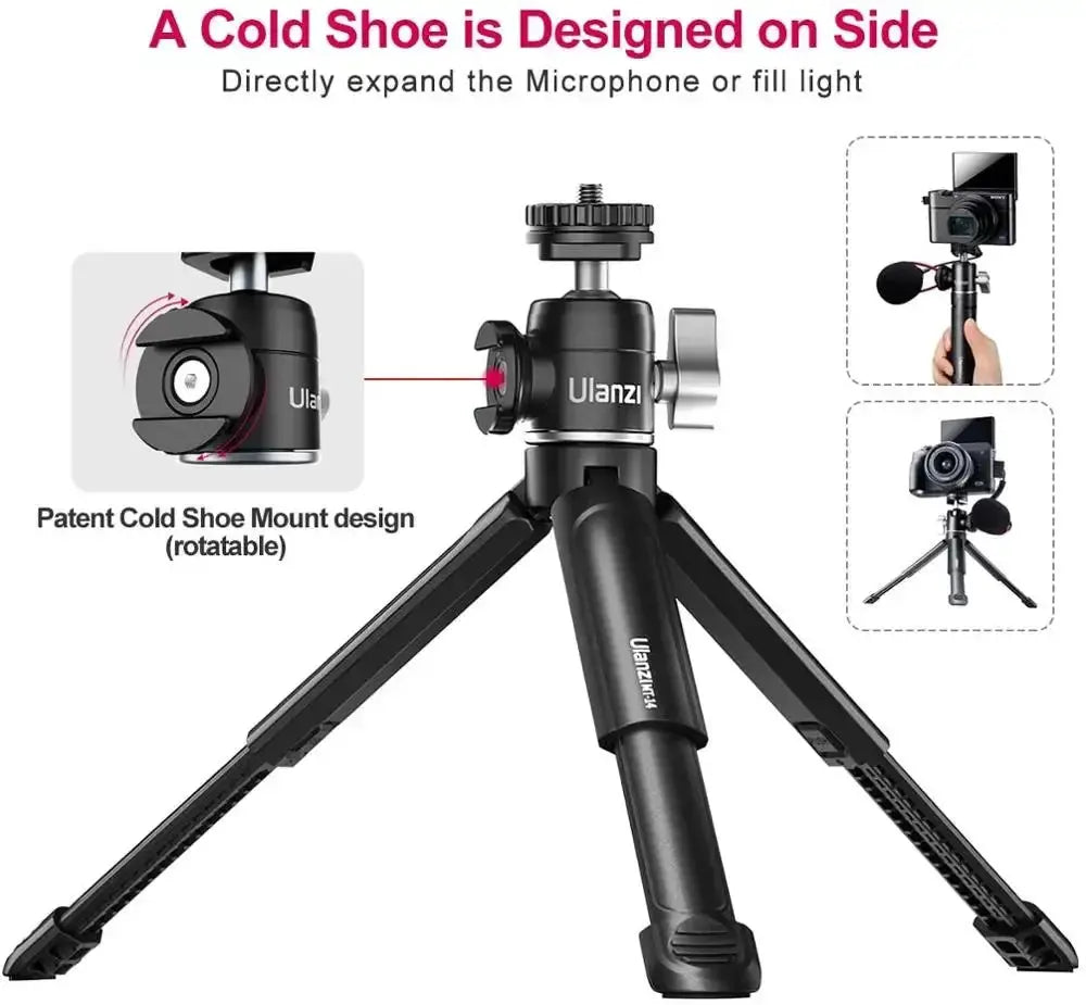 Ulanzi U Vlog Lite Mini Tripod With 360 Ball Head Cold Shoe