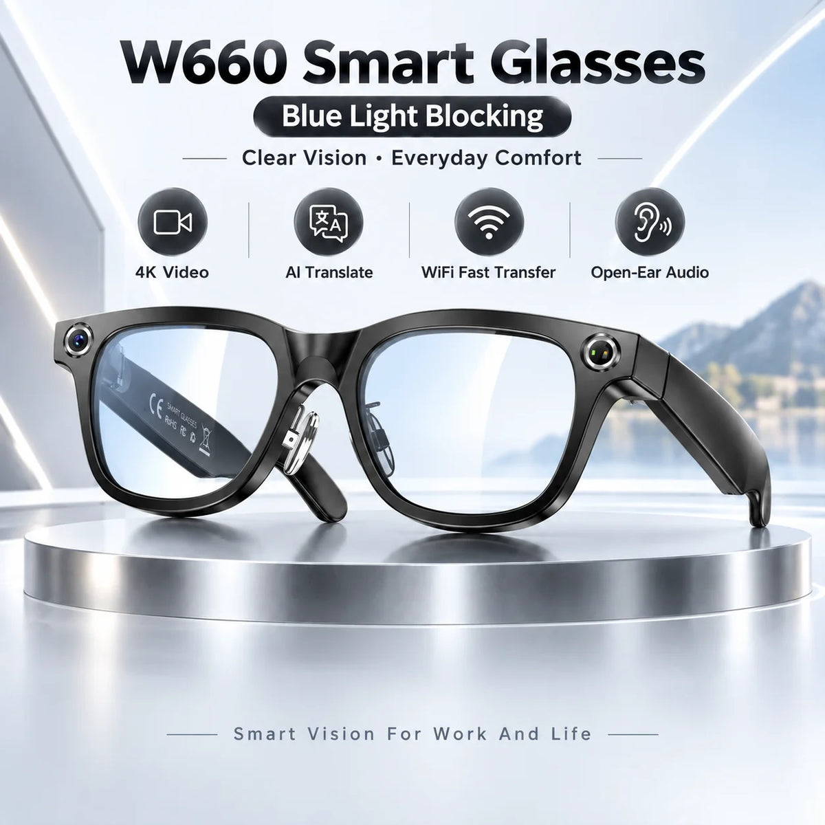 AI Smart Glasses 4K Camera