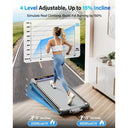Foldable Walking Pad Treadmill With Adjustable Incline RGB Lights