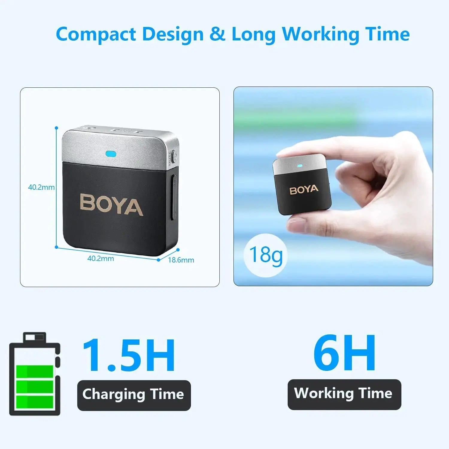 BOYA BY-M1V Wireless Lavalier Lapel Condenser Microphone for iPhone Android Smartphone Camera PC Gaming YouTube Broadcast Vlog