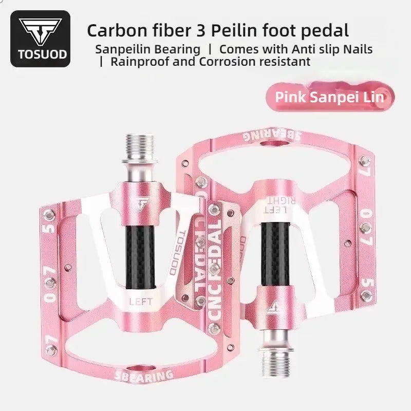 TOSUOD Bearing Bicycle Pedal CNC Aluminum Alloy Anti Slip MTB Road Bike Pedal Widen Pedals Profession Bike Accessories