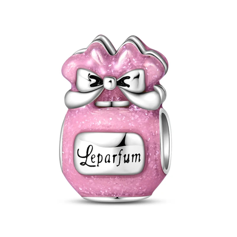 Charm Beads Sterling Silver Pink