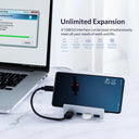 USB Hub With Power Supply Multi Splitter For Fast Data Transfer