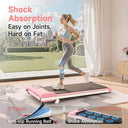 Pink Portable Quiet Incline Underdesk Walking Pad With Handlebars