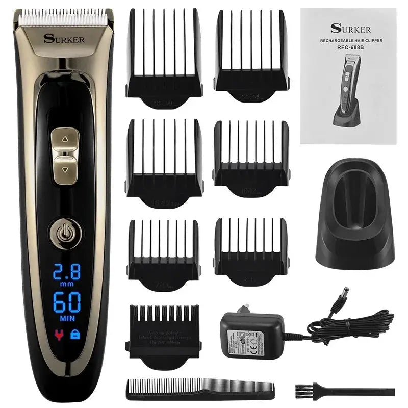 Professional Barber Electric Hair Trimmer LED Display