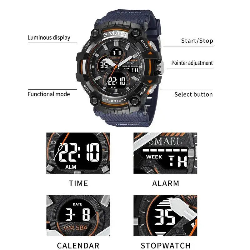 SMAEL Military Style Waterproof Quartz Watch For Men