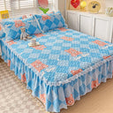 Bonenjoy Bed Skirt Cartoon Style Bed Cover Ruffled Lace