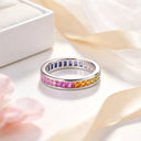 Fine Silver Moissanite Eternity Band