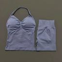 Women Seamless Yoga Set With Tummy Control Shorts
