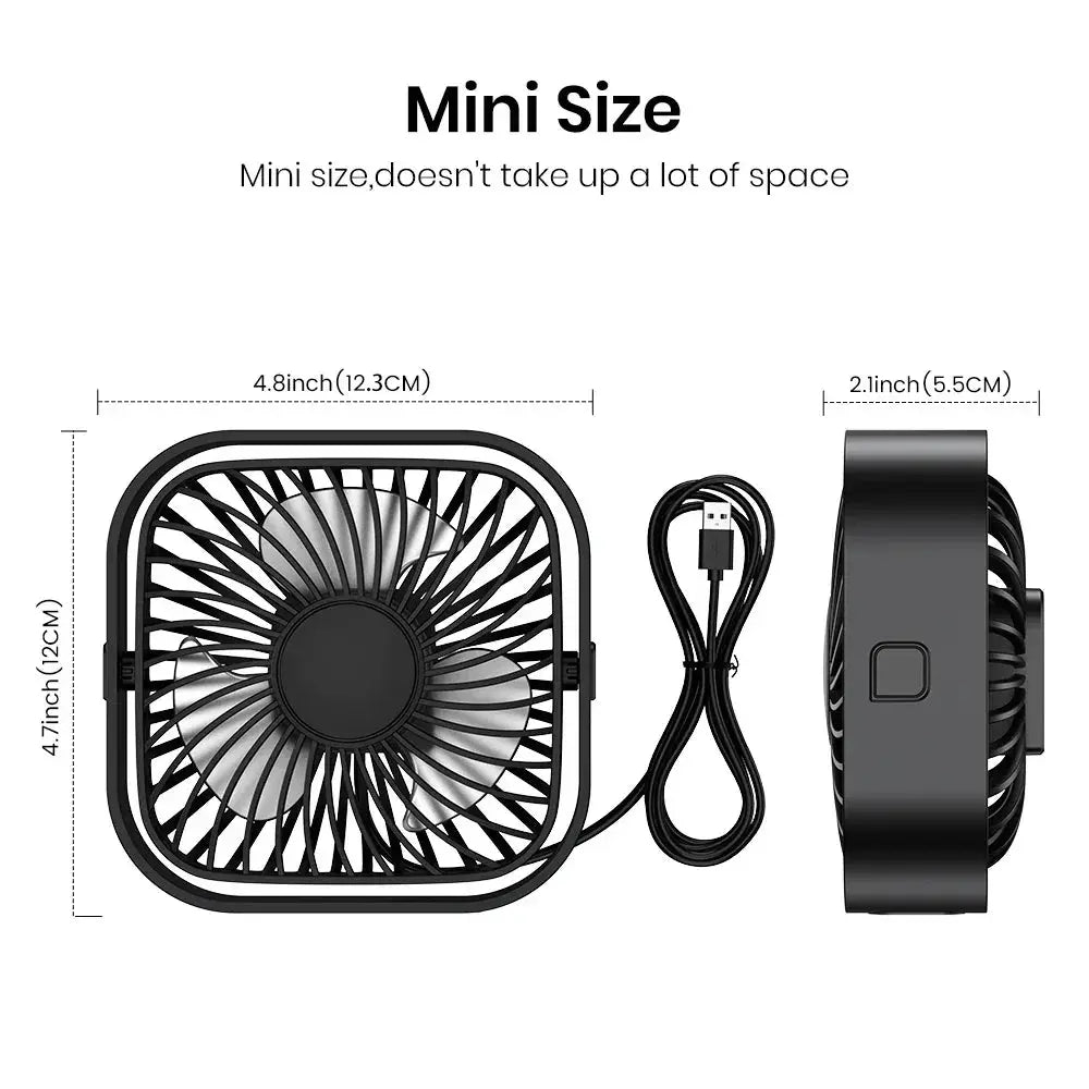 TOPK USB Portable Mini Fan 3 Speed 360 Rotatable Desk Fan - OurLum.com