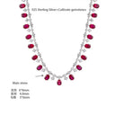 Elegant Sterling Silver Ruby Necklace