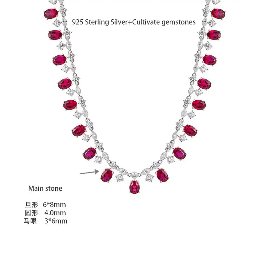 Elegant Sterling Silver Ruby Necklace — product image 2