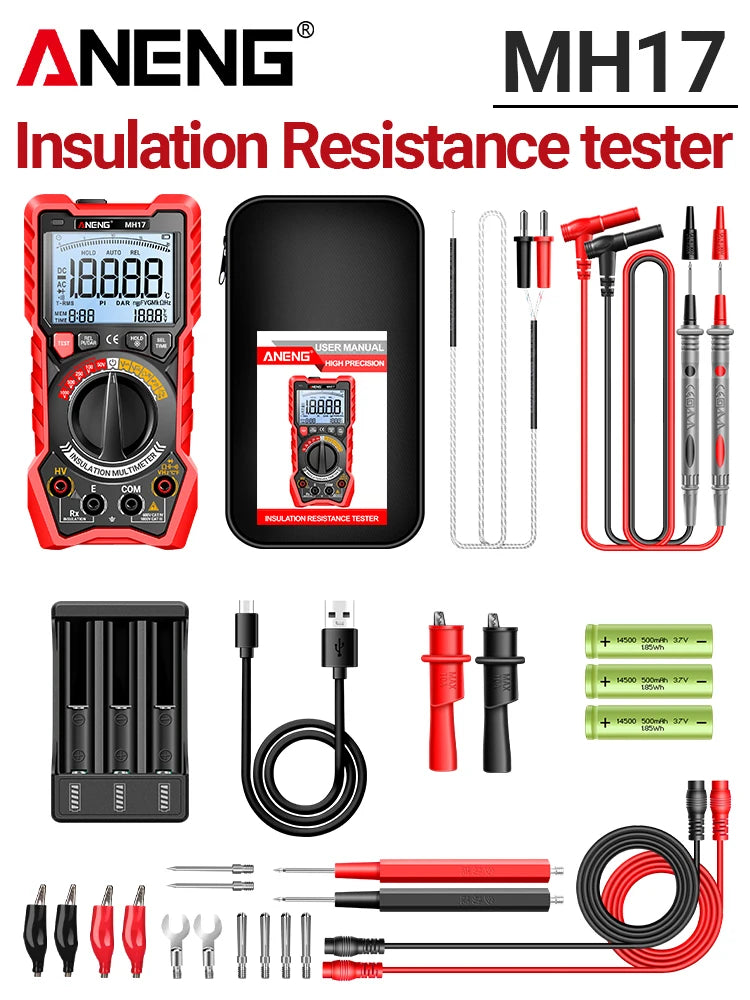 Insulation Resistance Digital Multimeter Rechargeable