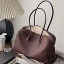 Motingsome First Layer Cowhide Handbag for Women Pillow Design