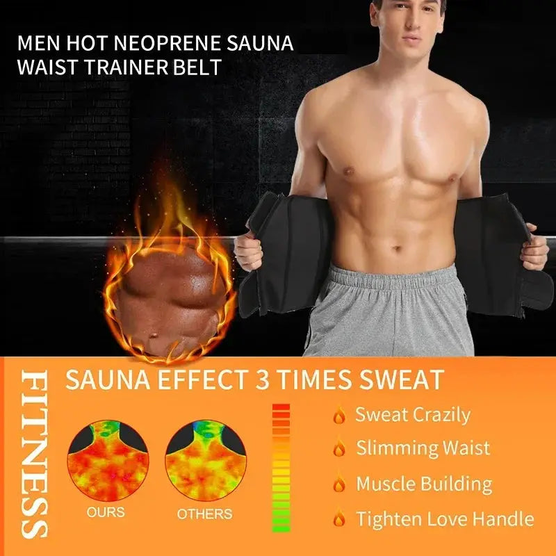Men's Neoprene Waist Trainer Belt for Weight Loss Slimming