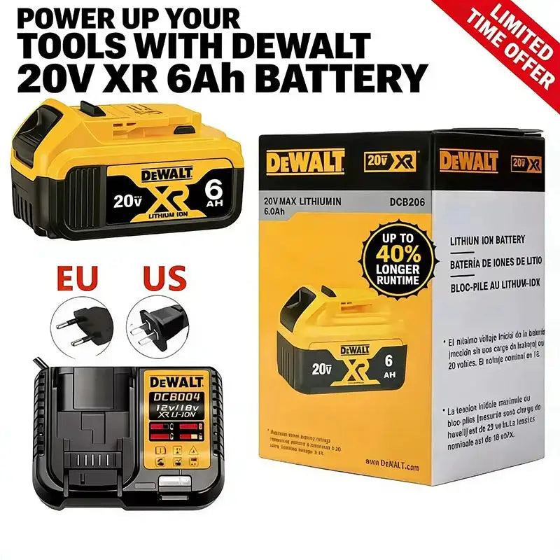 Powerful 20V DeWalt 6Ah Li Ion Battery