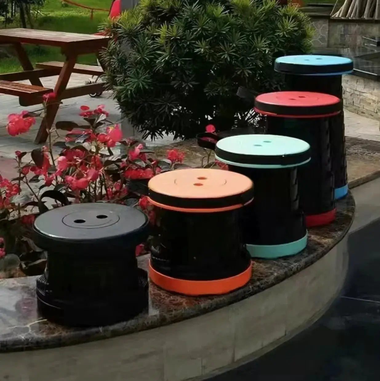 Folding Telescopic Storage Stool For Outdoor Travel - OurLum.com