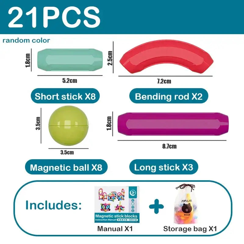 Magnetic Magnet Stick Rod Building Blocks Set For Kids