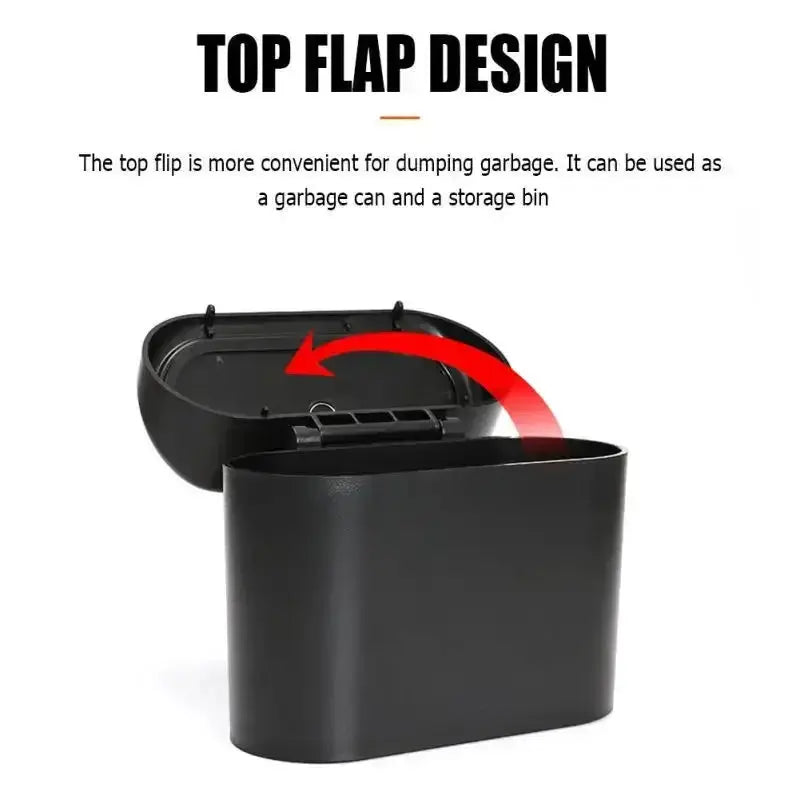 Portable Car Trash Can With Lid Box Easy Clean Travel Size