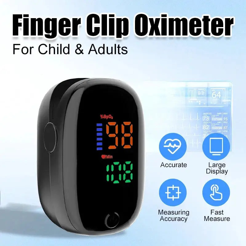 Portable Medical Thermometer & Oximeter Set | Non-Contact Ear IR Thermometer for Child Adult Body Temperature & Blood Oxygen Mon