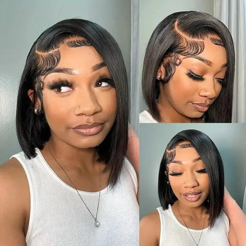 Brazilian 13x4 Lace Front Straight Bob Wig 180 Density