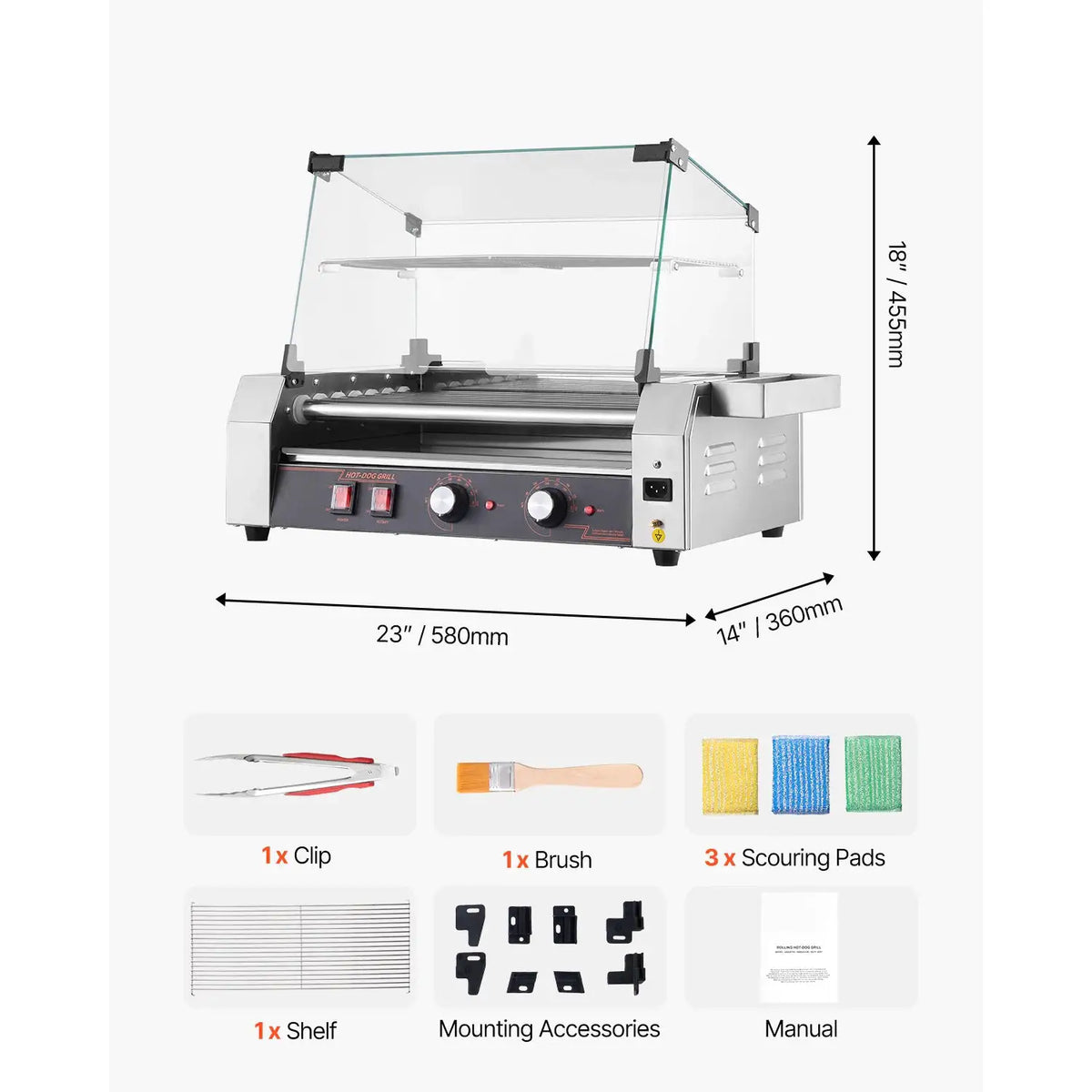 SucceBuy Rollers Hot Dog Roller Stainless Steel Sausage Grill — product view 8