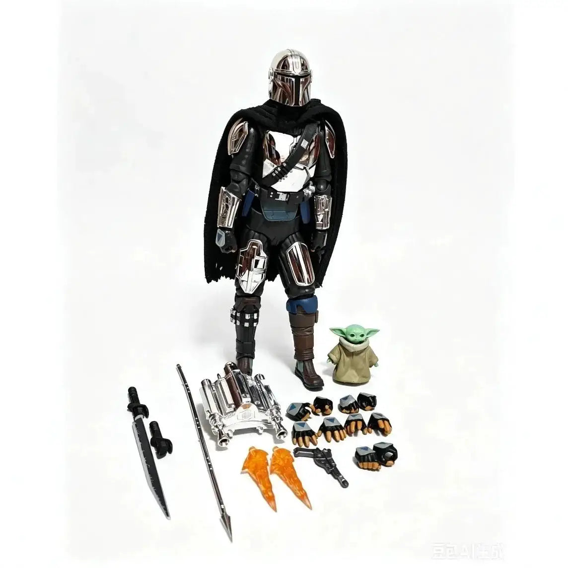 In Stock Star Wars Mandalorian 2.0 Electroplated Din Djarin Boxed Articulated Action Figure Collectible Model Toy For Collectors