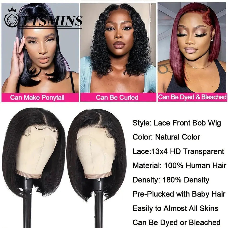 Bone Straight Bob Human Hair Wig 100 Percent Remy Brazilian