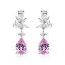 Pink Moissanite Teardrop Earrings
