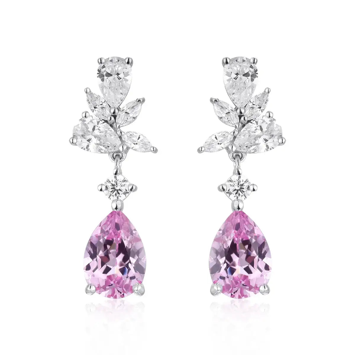 Pink Moissanite Teardrop Earrings — product image 6