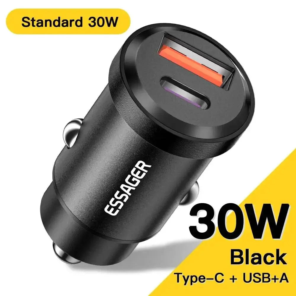 Essager 30W USB Car Charger Fast Charge for iPhone Samsung