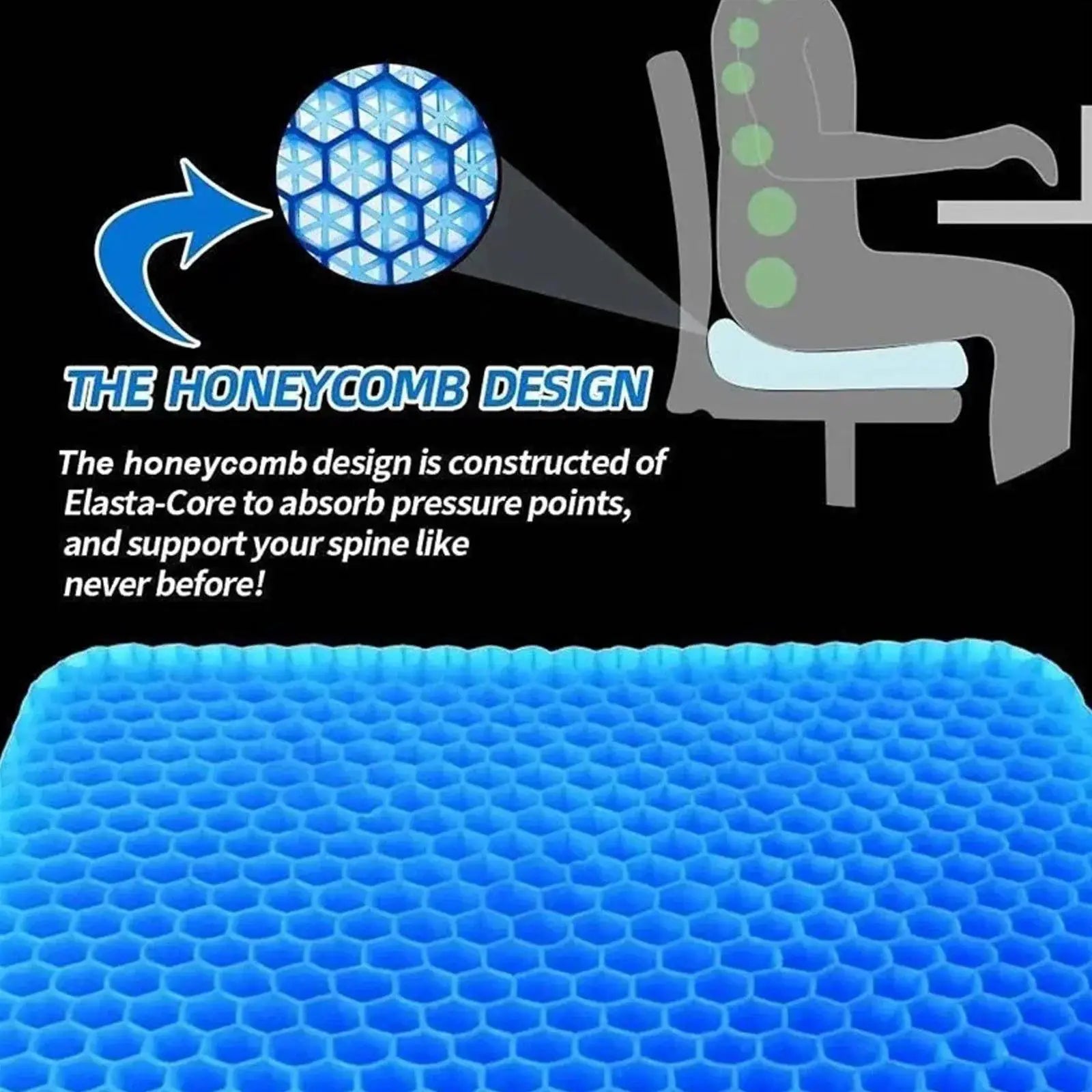 2024 Honeycomb Gel Seat Cushion for All Day Comfort at Work