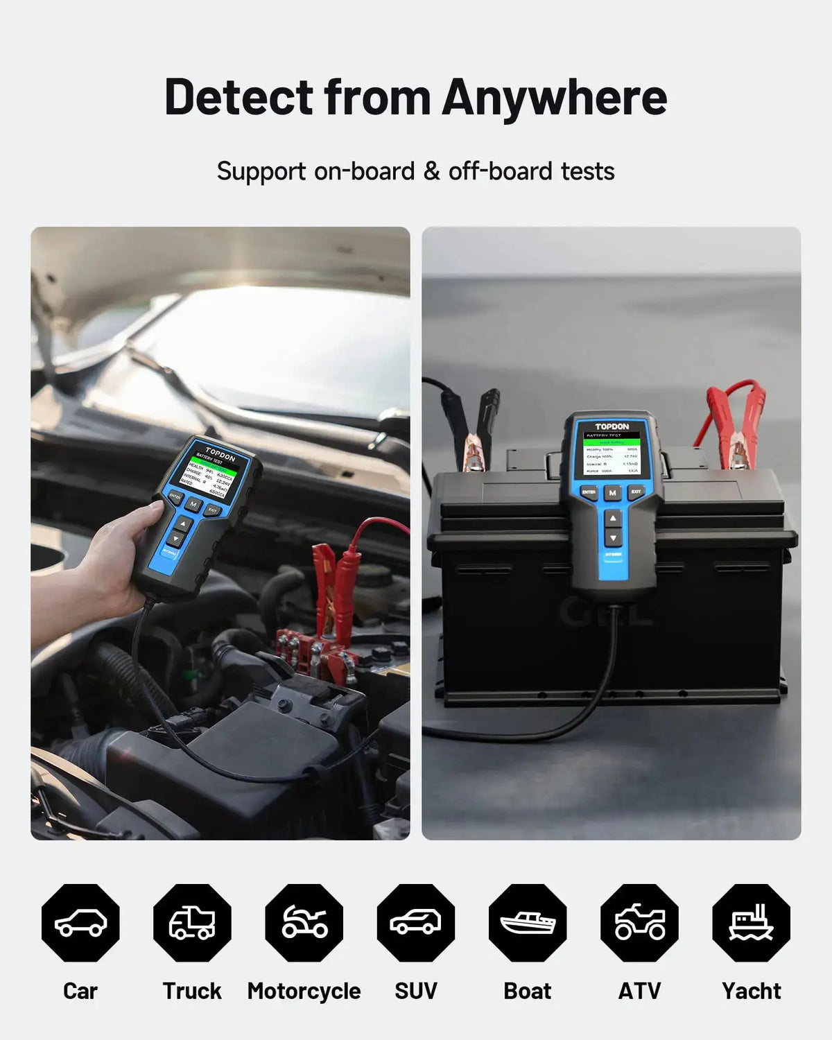 TOPDON BT200 2027 Latest Version: 12V/24V Battery Load Tester, 100-2000 CCA Alternator & Cranking System Analyzer.