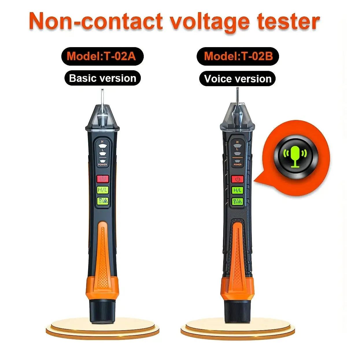 T-02A/B Non-Contact Voltage Detector Electrical Tools Voltage Indicator Tester Pen Voltage Test Smart Breakpoint Finder 12-1000V