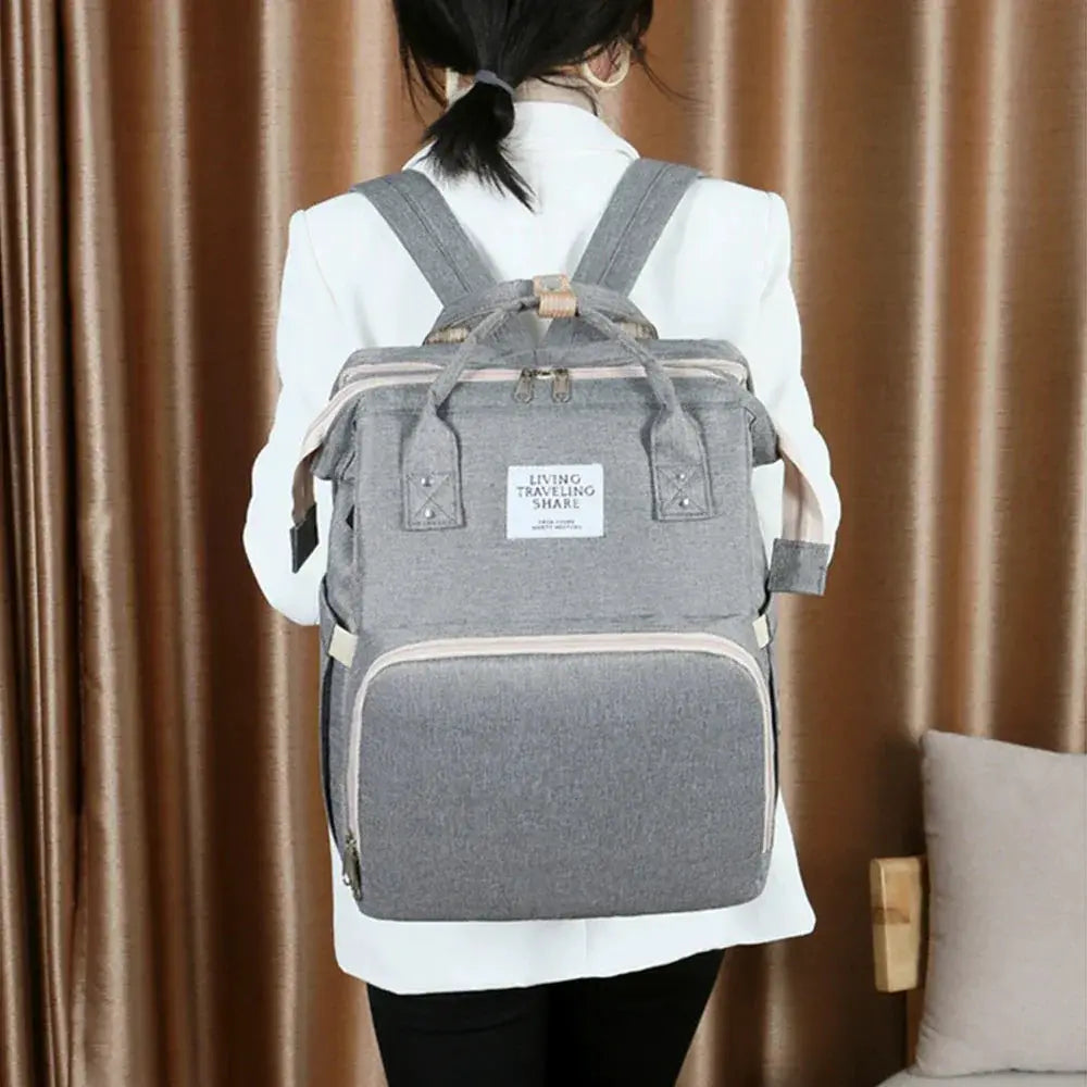 Folding Mommy Bag Portable Crib Bed Backpack Lightweight