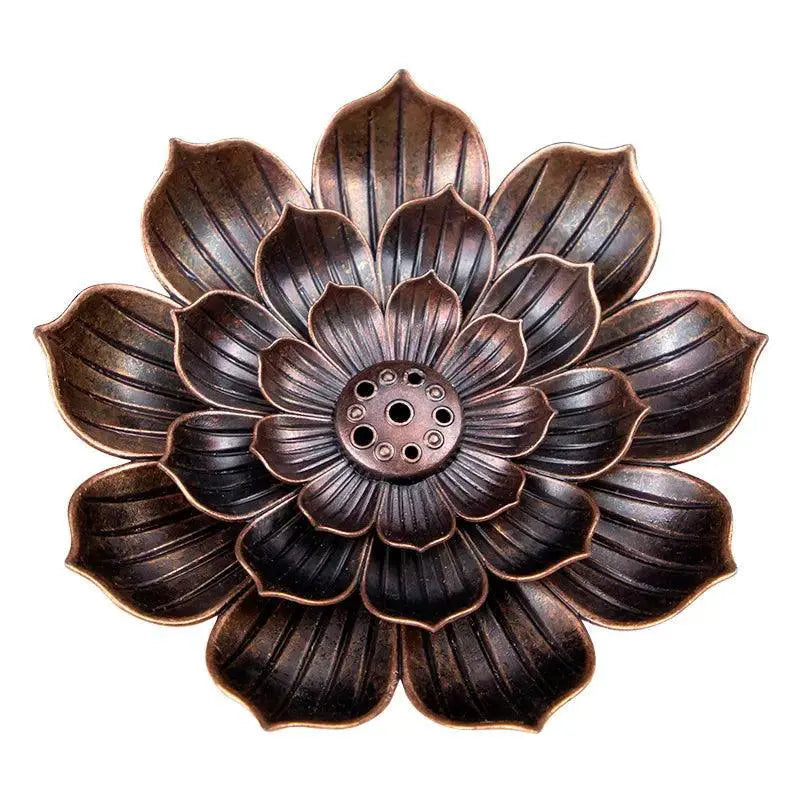 Alloy Lotus Incense Burner For Zen Home Decor Yoga