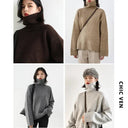 Cozy Mohair Turtleneck Sweater for Women Stylish Pullover
