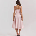 Mingmingxi Elegant Dress for Summer Pink Midi Dress