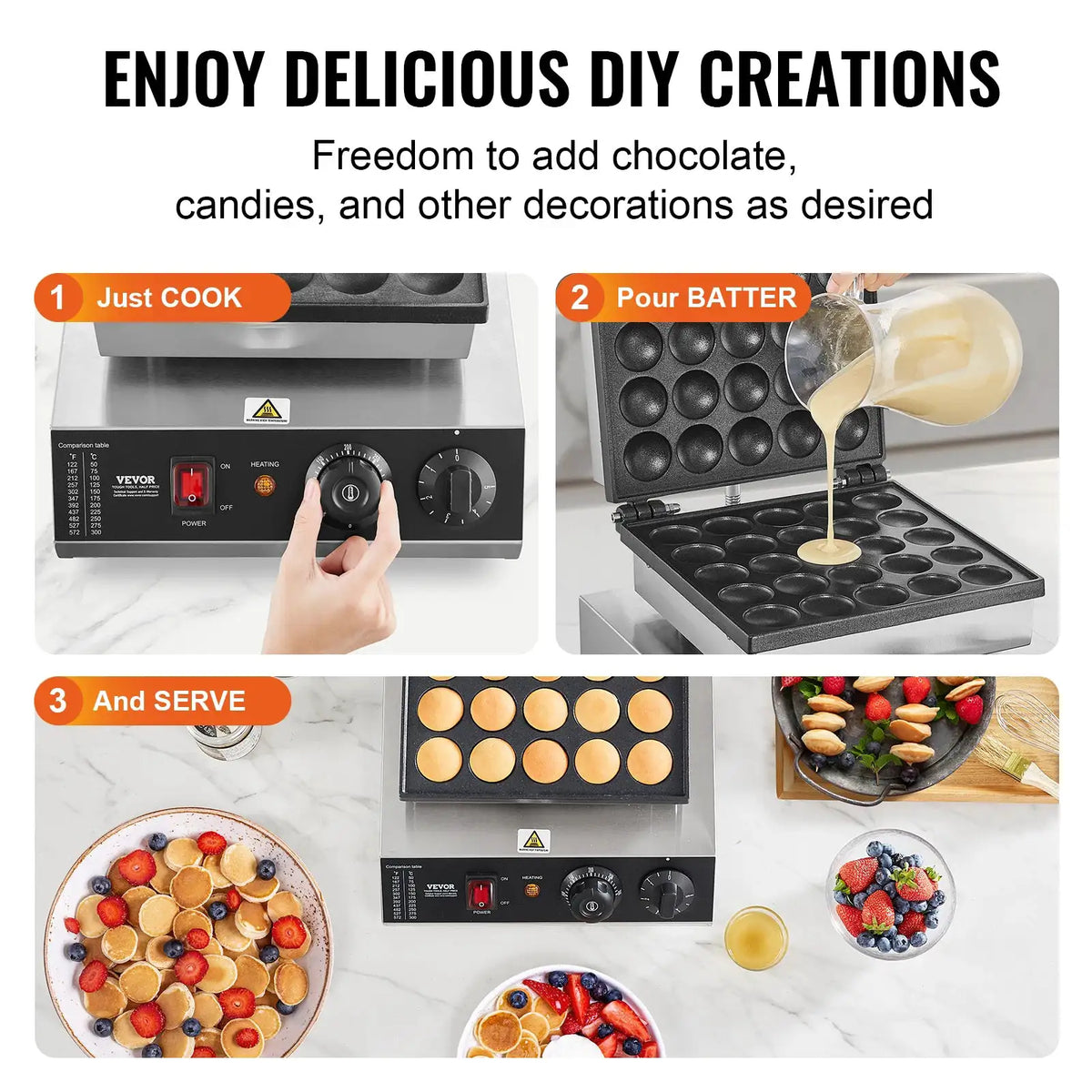 SucceBuy Electric Waffle Maker Mini Dutch Pancake Maker Dorayaki — product view 6