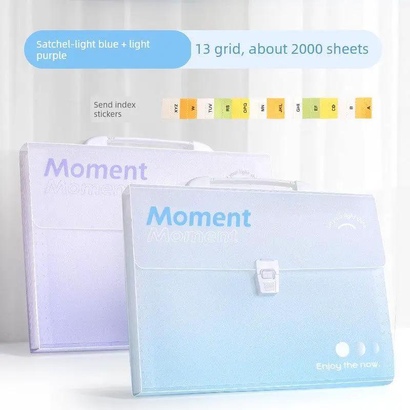 A4 Gradient Satchel Folder Test Papers Storage Bag Large