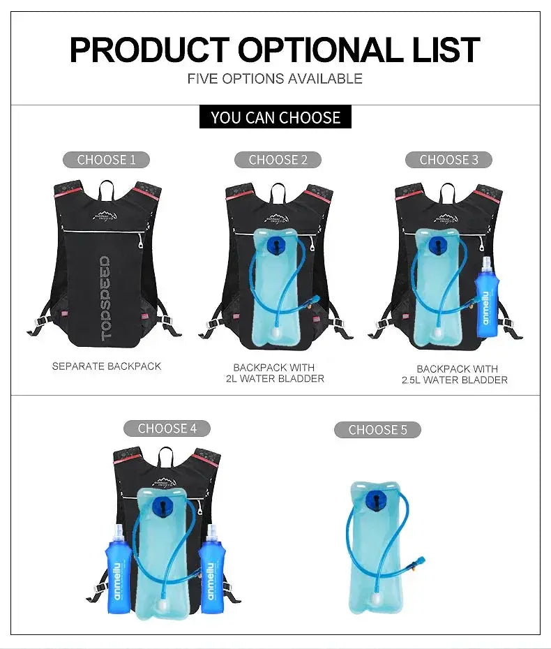 INOXTO Unisex Ultra-light 5L Hydration Running Backpack