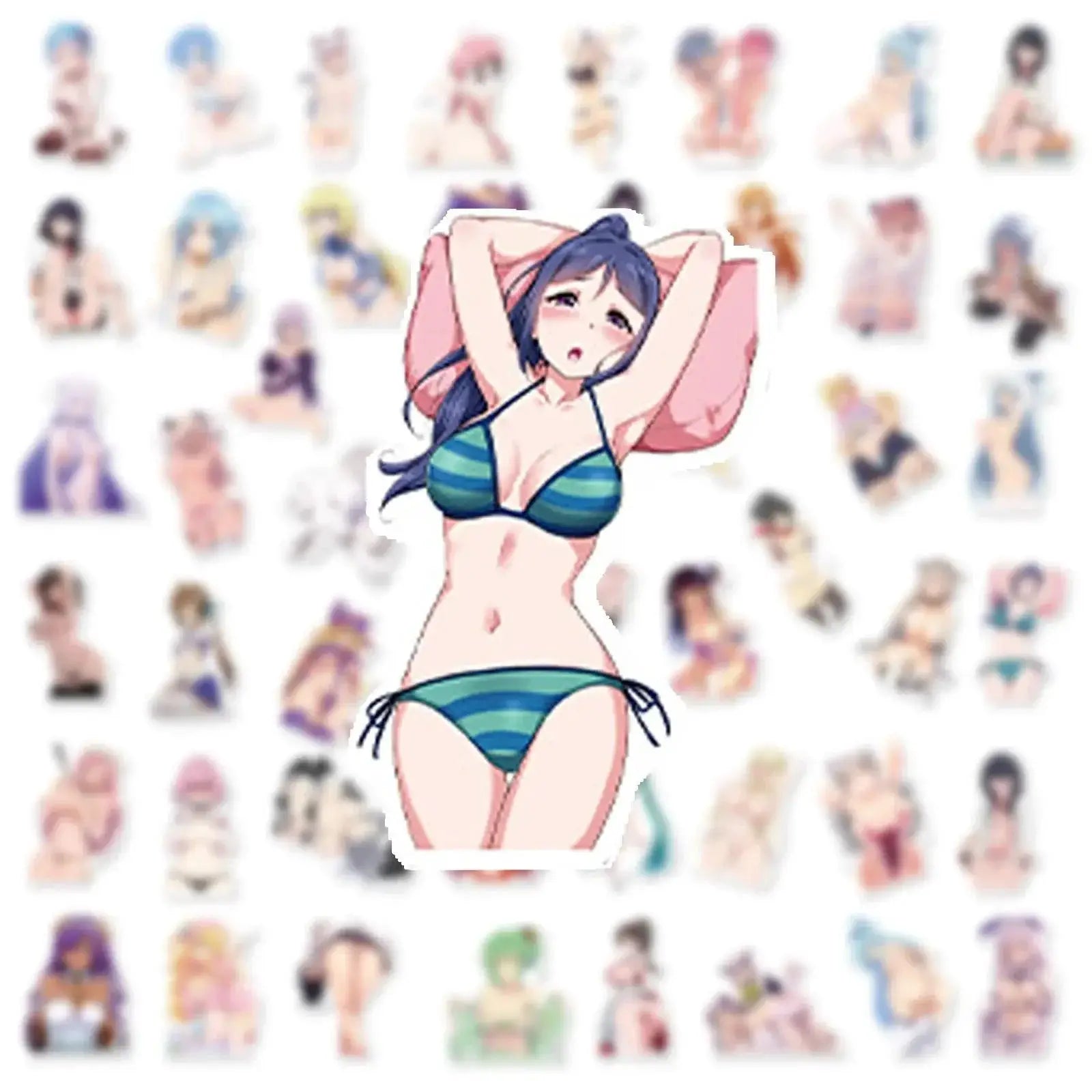 Waterproof Anime Waifu Stickers for Laptops 50 Pack Hentai
