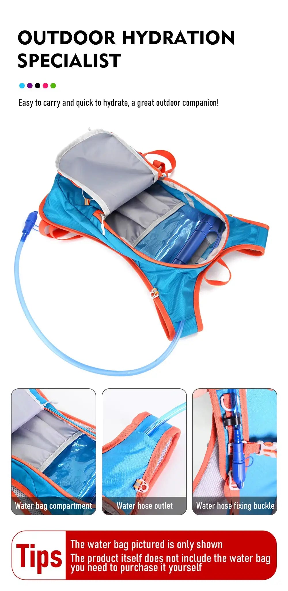 ThinkRider Outdoor Cycling Hydration Backpack for Biking — product view 11