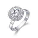 Moissanite Ring in Sterling Silver Double