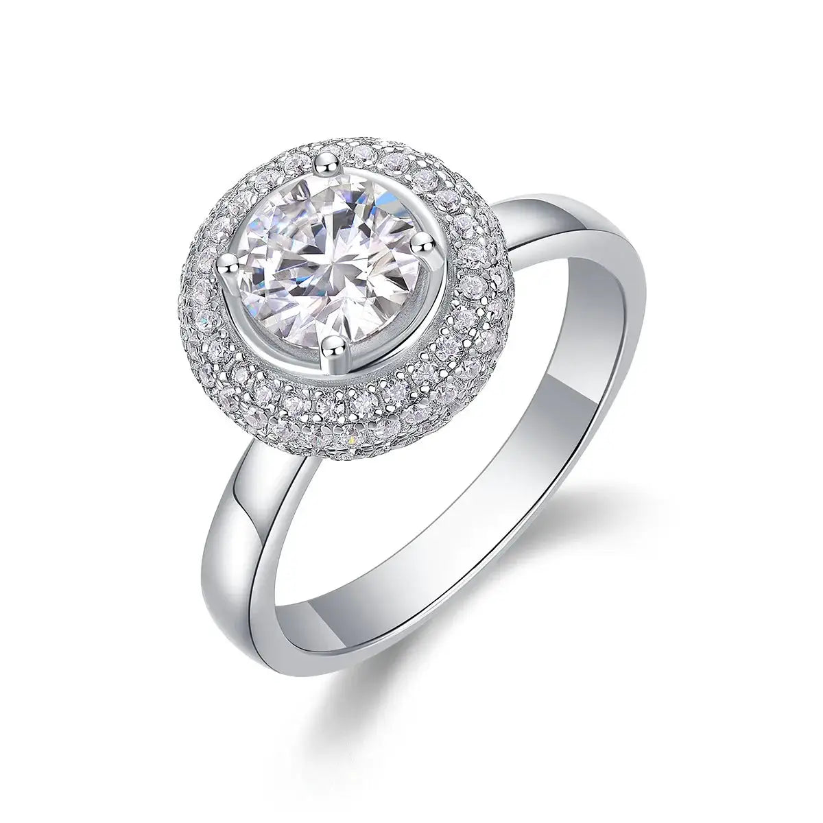 Moissanite Ring in Sterling Silver Double — product view 6
