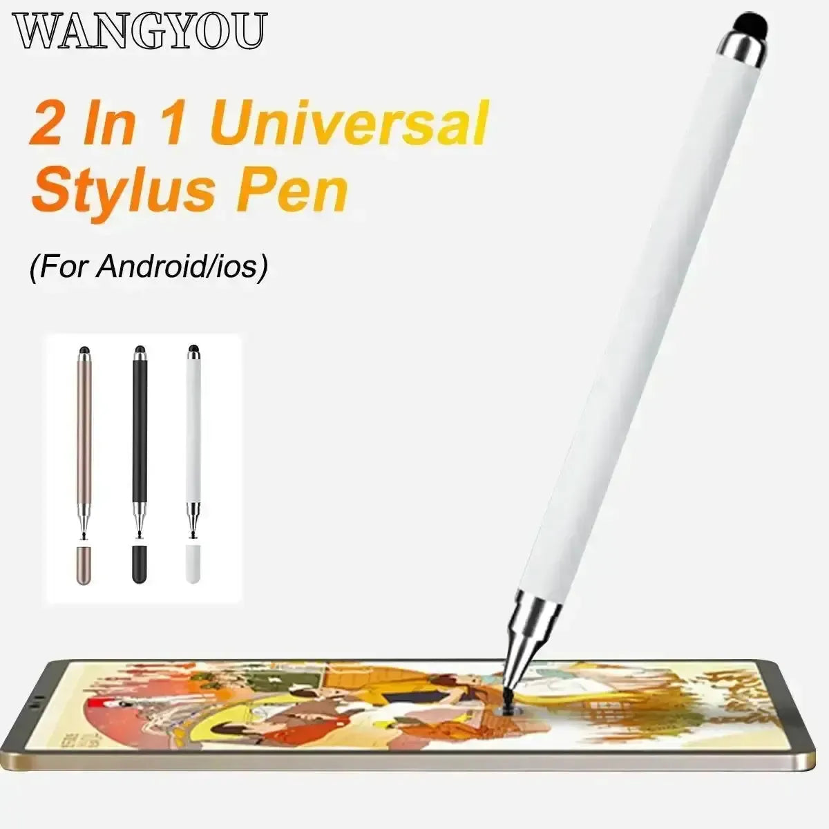 Dual Head Capacitive Stylus Pen With Disc Silicone Tip